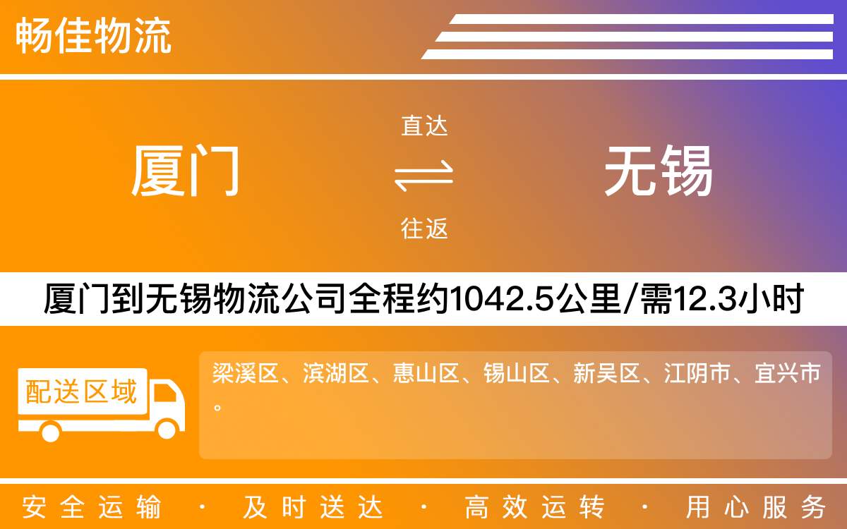 厦门到无锡物流公司-厦门到无锡货运公司-每天发车时效快