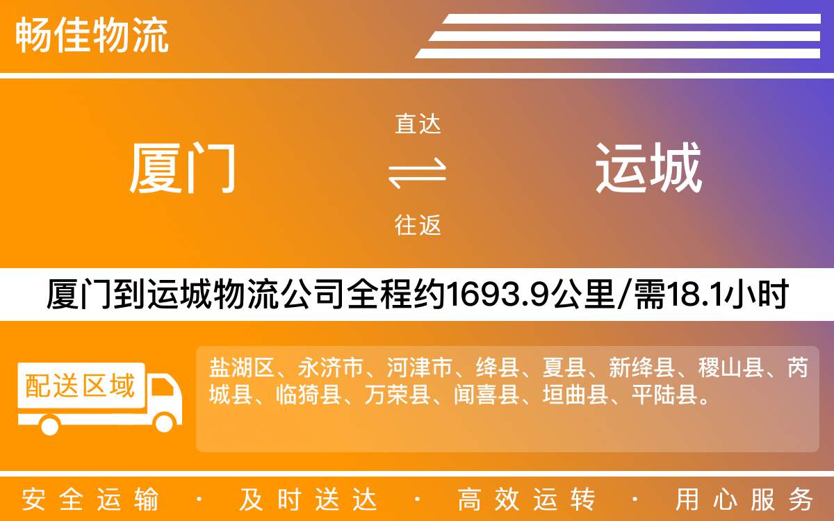 厦门到运城物流公司-厦门到运城货运公司-每天发车时效快