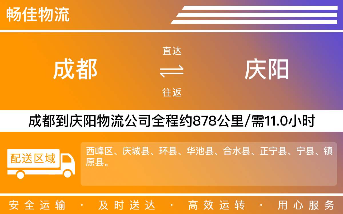 成都到庆阳物流公司-成都到庆阳货运专线-
每天发车时效快