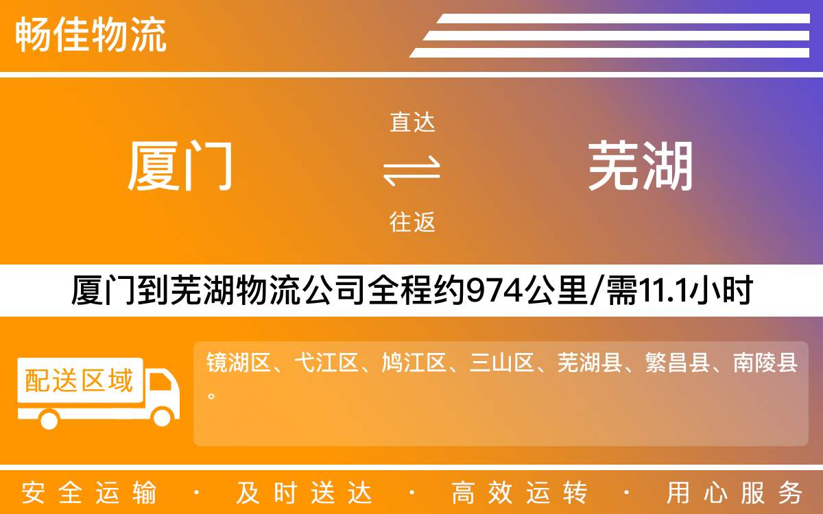厦门到芜湖物流公司-厦门到芜湖货运公司-每天发车时效快