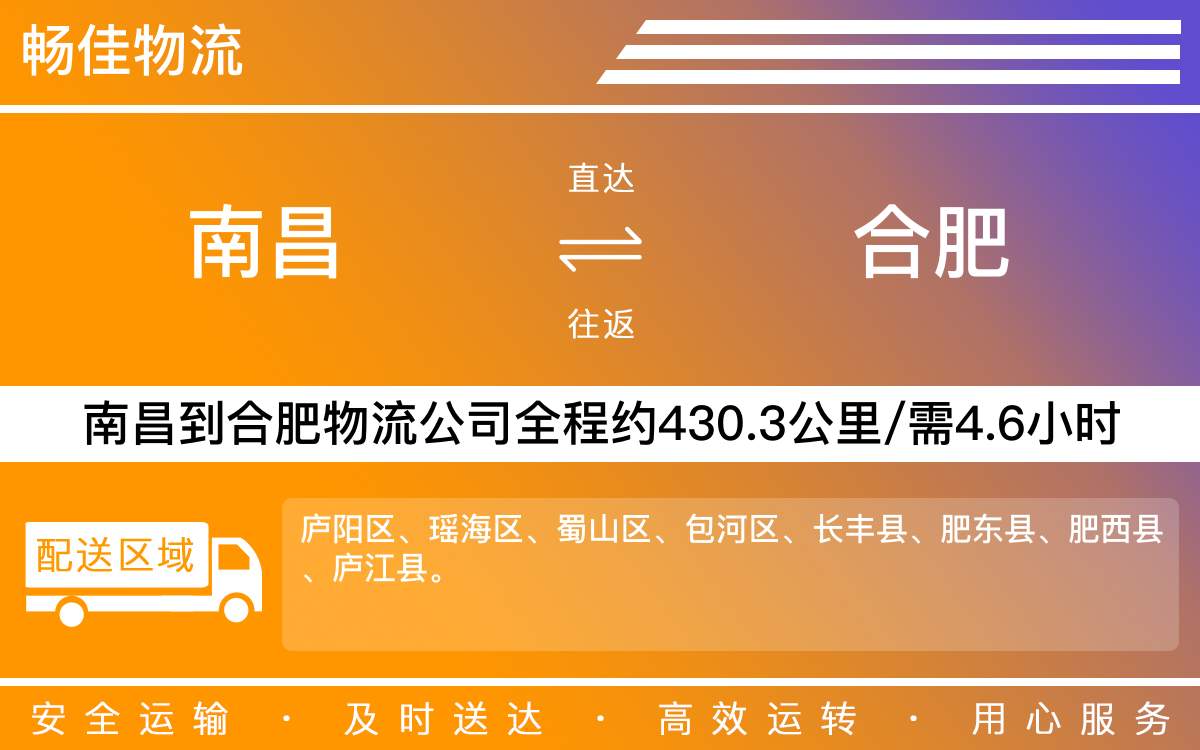 南昌到合肥物流公司-南昌到合肥物流专线公司-每天发车时效快