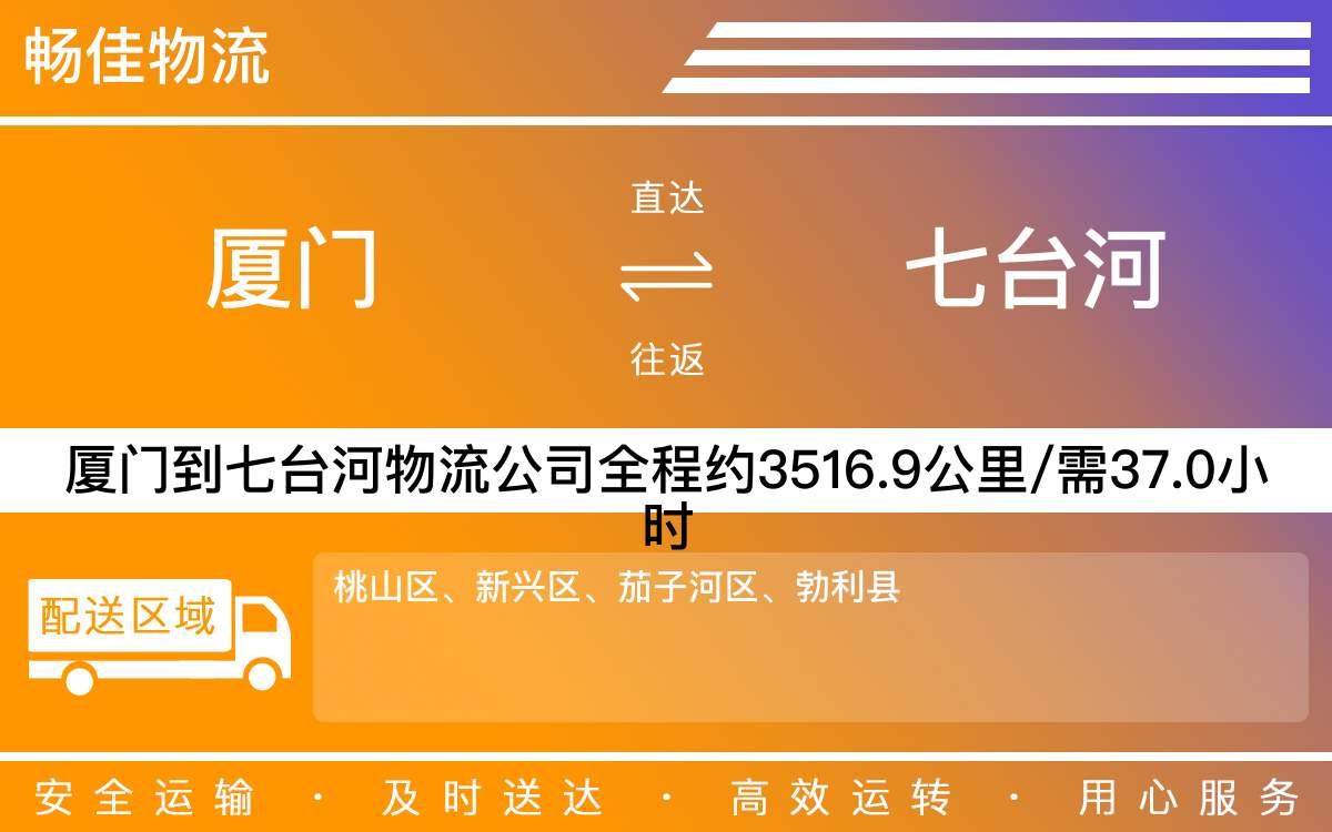 厦门到七台河物流公司-厦门到七台河货运公司-每天发车时效快