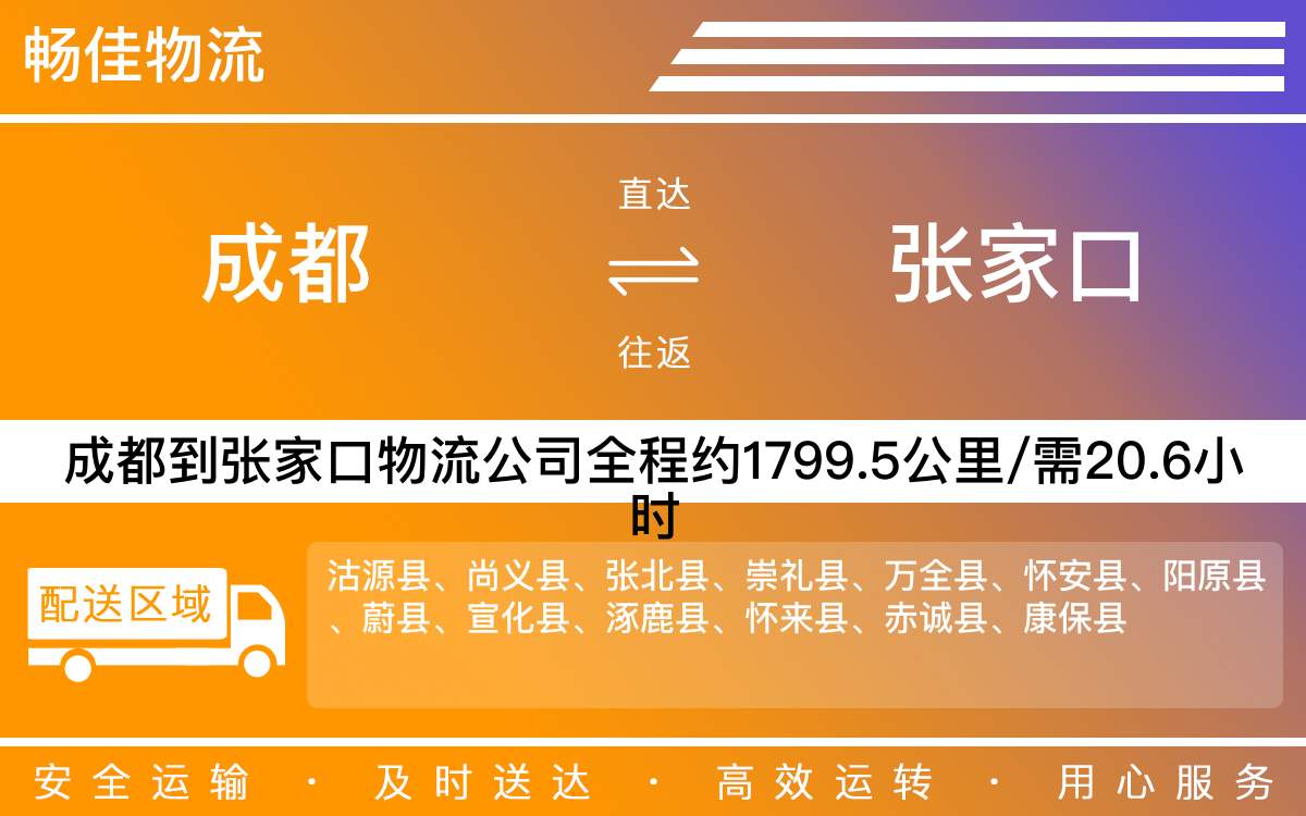 成都到张家口物流专线-成都至张家口货运专线