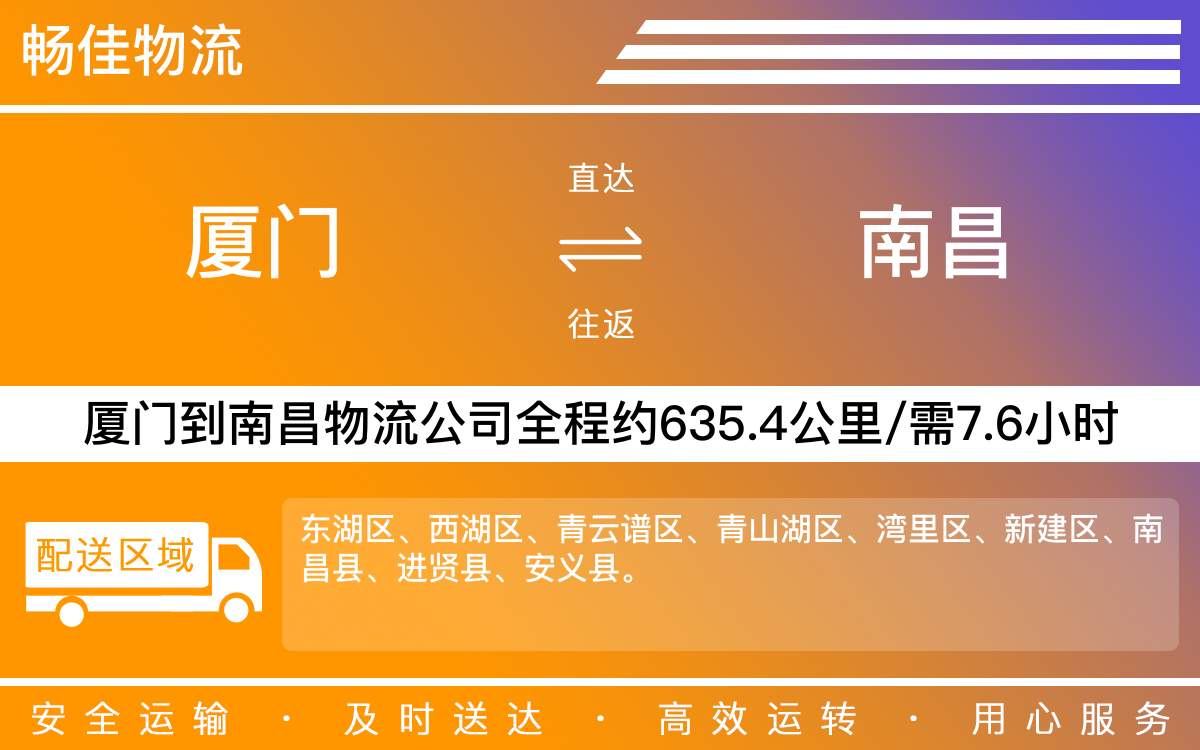 厦门到南昌物流公司-厦门到南昌货运公司-每天发车时效快